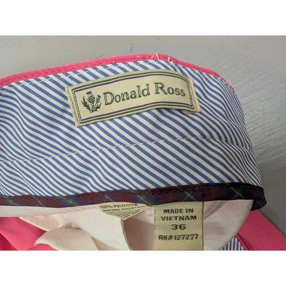 Donald Ross Golf Chino Flat Front Shorts Men's 36 Pink Performance Polyester - Picture 3 of 11